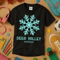 Deer Valley Utah Skiing Kids T-Shirt thumb 3