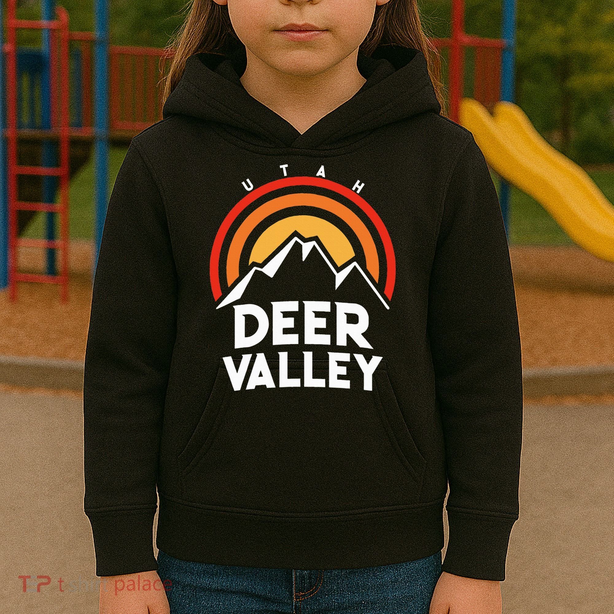 Deer Valley Utah Retro Kids Hoodie