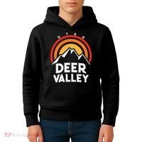 Deer Valley Utah Retro Kids Hoodie thumb 4