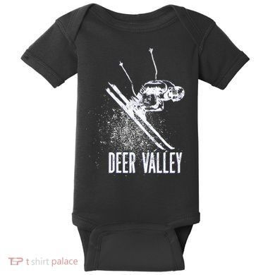 Deer Valley Utah Ski Resort Downhill Skier Baby Bodysuit