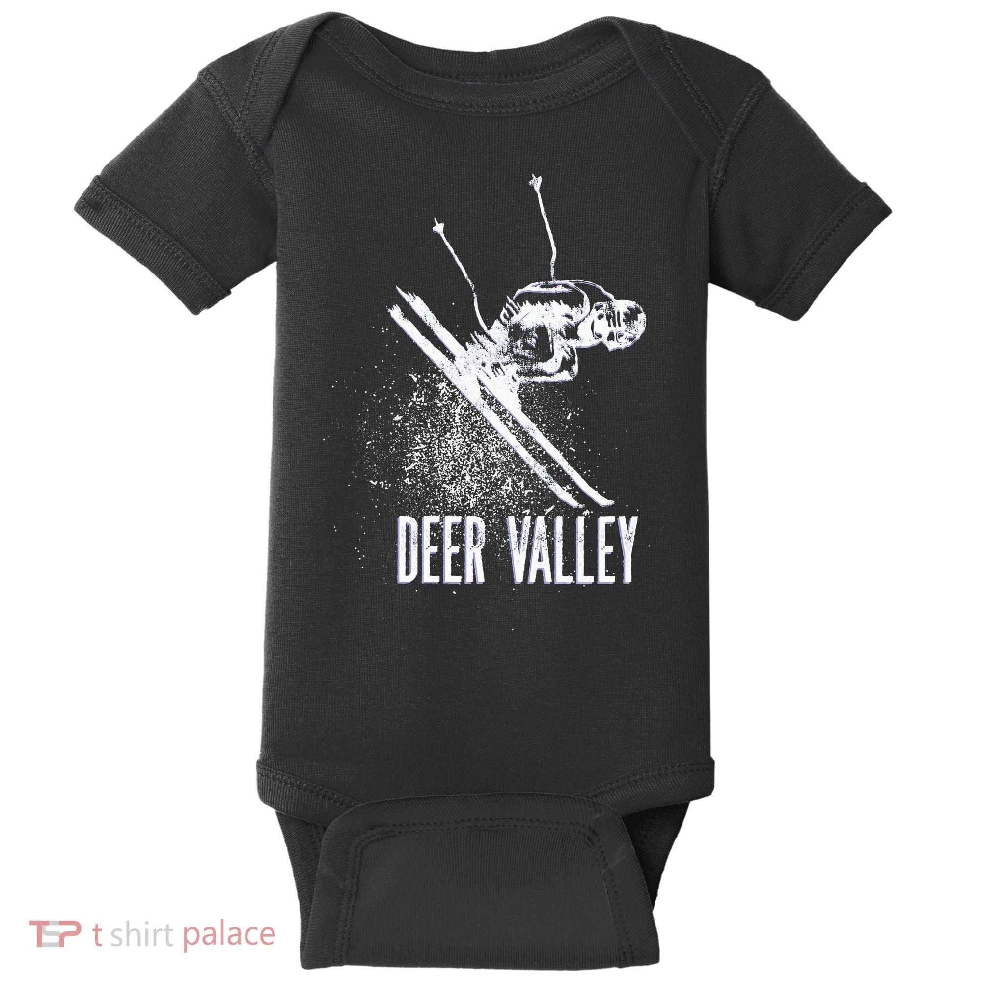 Deer Valley Utah Ski Resort Downhill Skier Baby Bodysuit