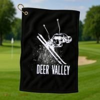 Deer Valley Utah Ski Resort Downhill Skier Golf Towel thumb 1