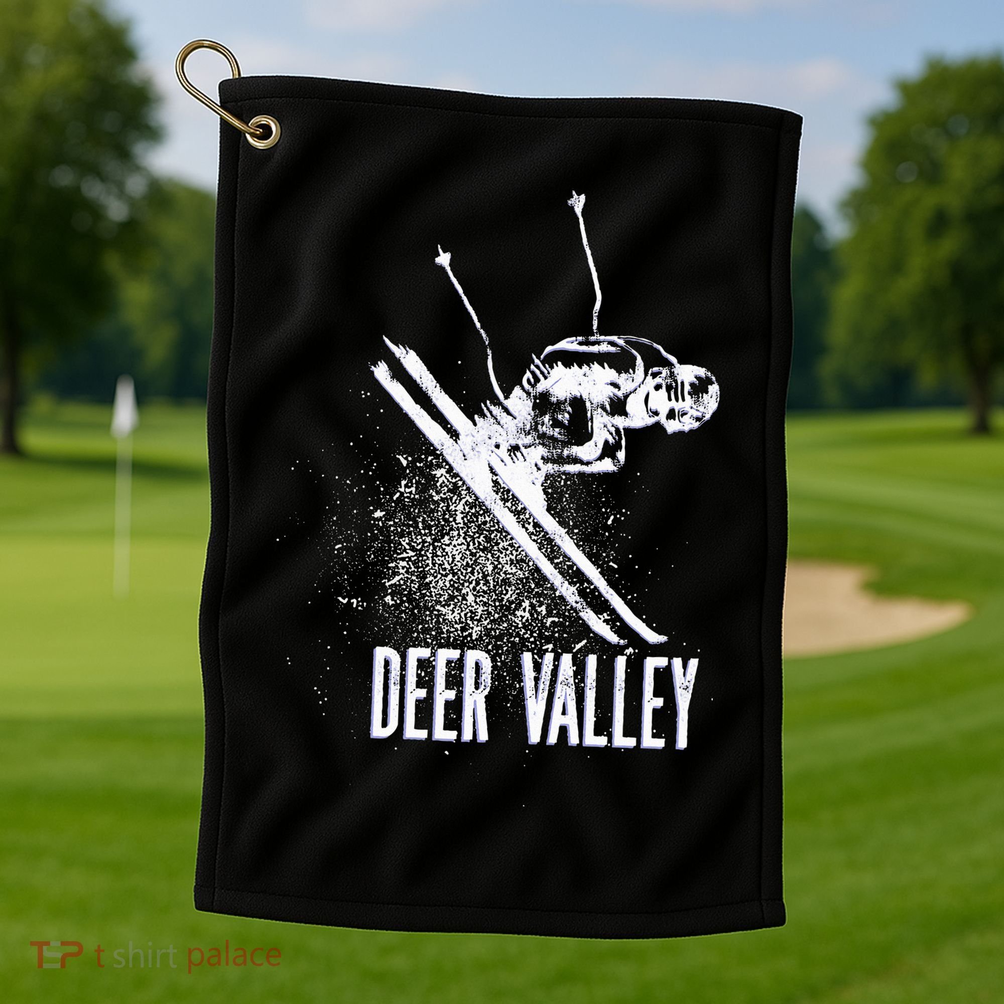 Deer Valley Utah Ski Resort Downhill Skier Golf Towel