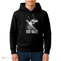 Deer Valley Utah Ski Resort Downhill Skier Kids Hoodie thumb 4