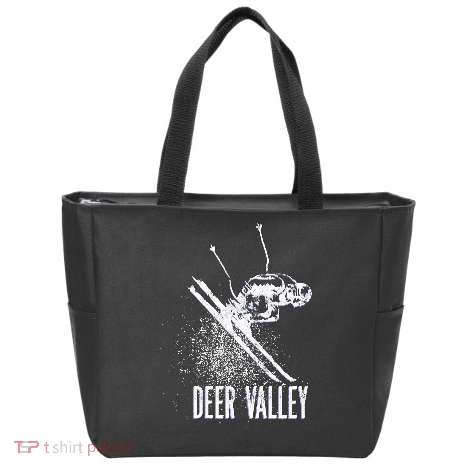 Deer Valley Utah Ski Resort Downhill Skier Tote Bag