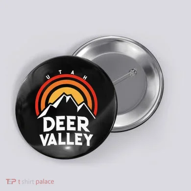 Deer Valley Utah Retro Button