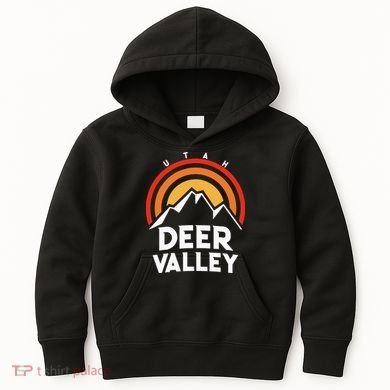 Deer Valley Utah Retro Kids Hoodie