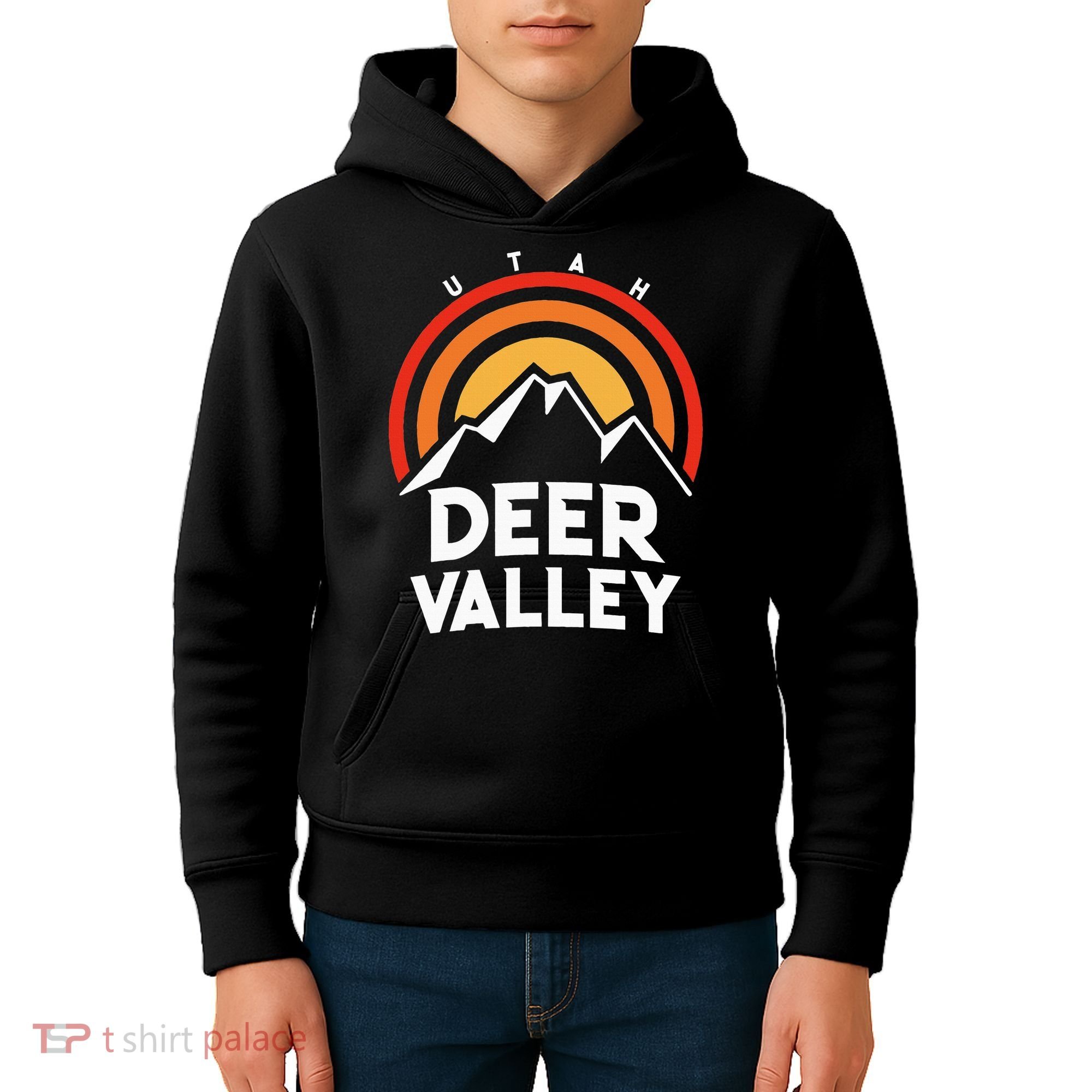 Deer Valley Utah Retro Kids Hoodie