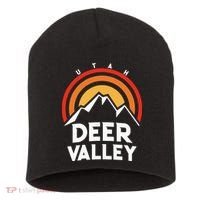 Deer Valley Utah Retro Short Acrylic Beanie thumb 0