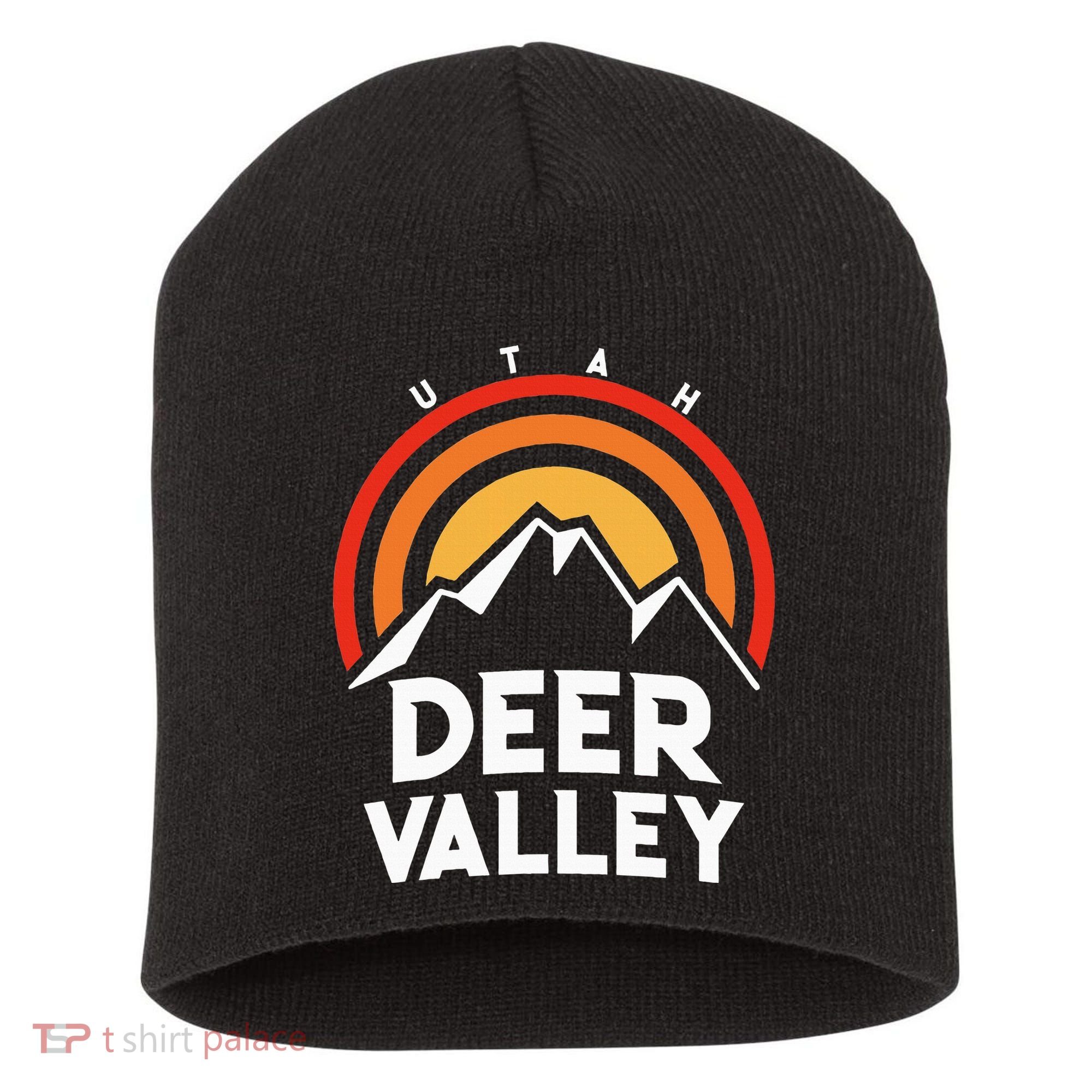 Deer Valley Utah Retro Short Acrylic Beanie
