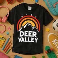 Deer Valley Utah Retro Kids T-Shirt thumb 3