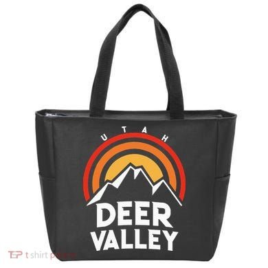 Deer Valley Utah Retro Tote Bag