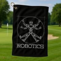 Da Vinci Vitruvian Robot Engineering Robotics Golf Towel thumb 1