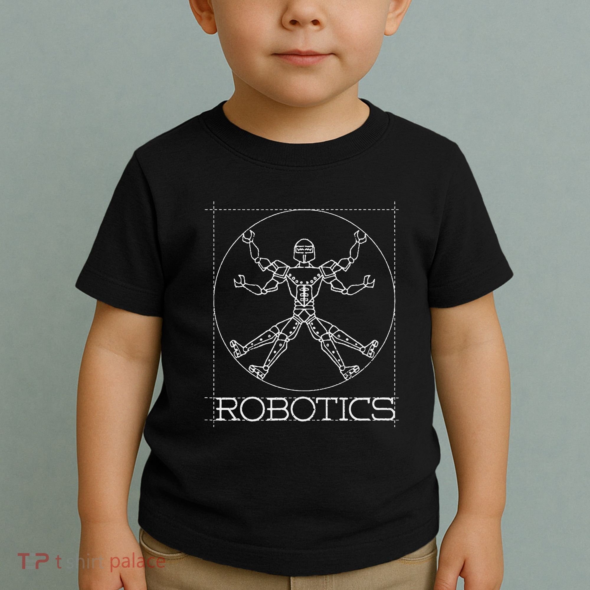 Da Vinci Vitruvian Robot Engineering Robotics Toddler T-Shirt