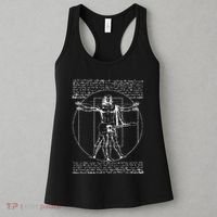 Da Vinci Vitruvian Guitar Man Rock Music Fan Rock N Roll Women's Tank Top thumb 3