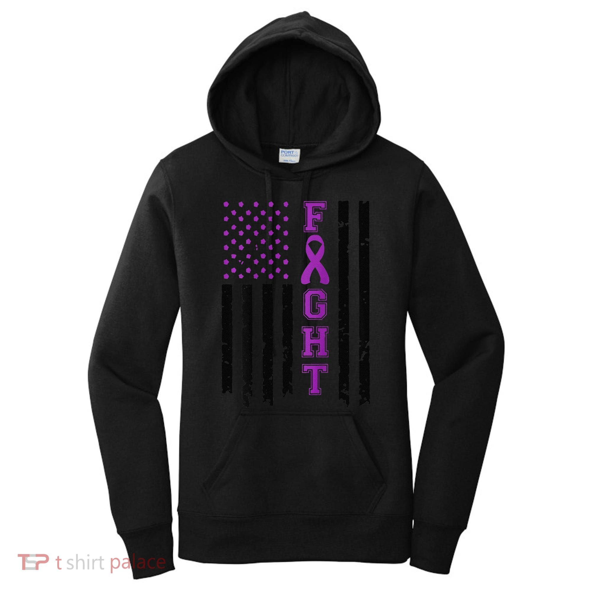 Domestic Violence Warrior Survivor Brave Purple Ribbon Shopp Women's Hoodie