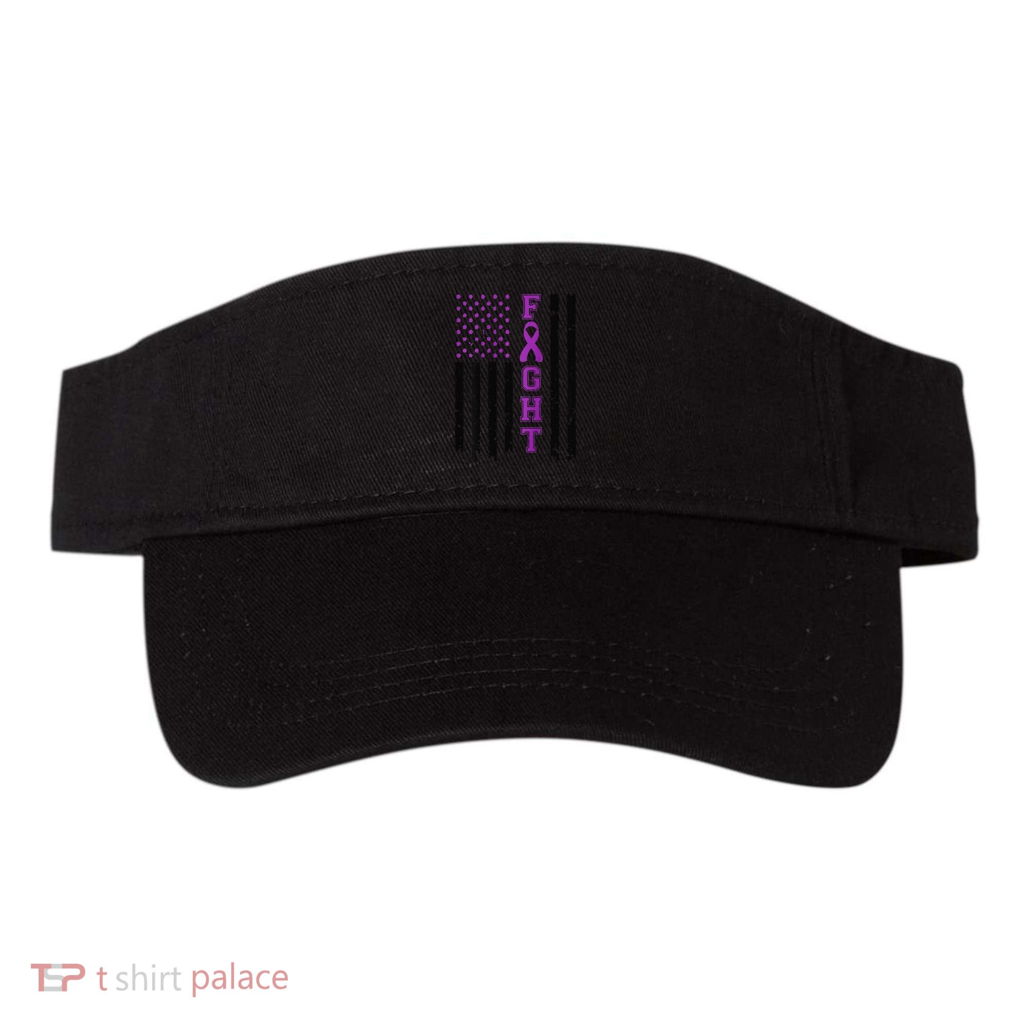 Domestic Violence Warrior Survivor Brave Purple Ribbon Shopp Visor