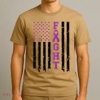 Domestic Violence Warrior Survivor Brave Purple Ribbon Shopp T-Shirt thumb 3