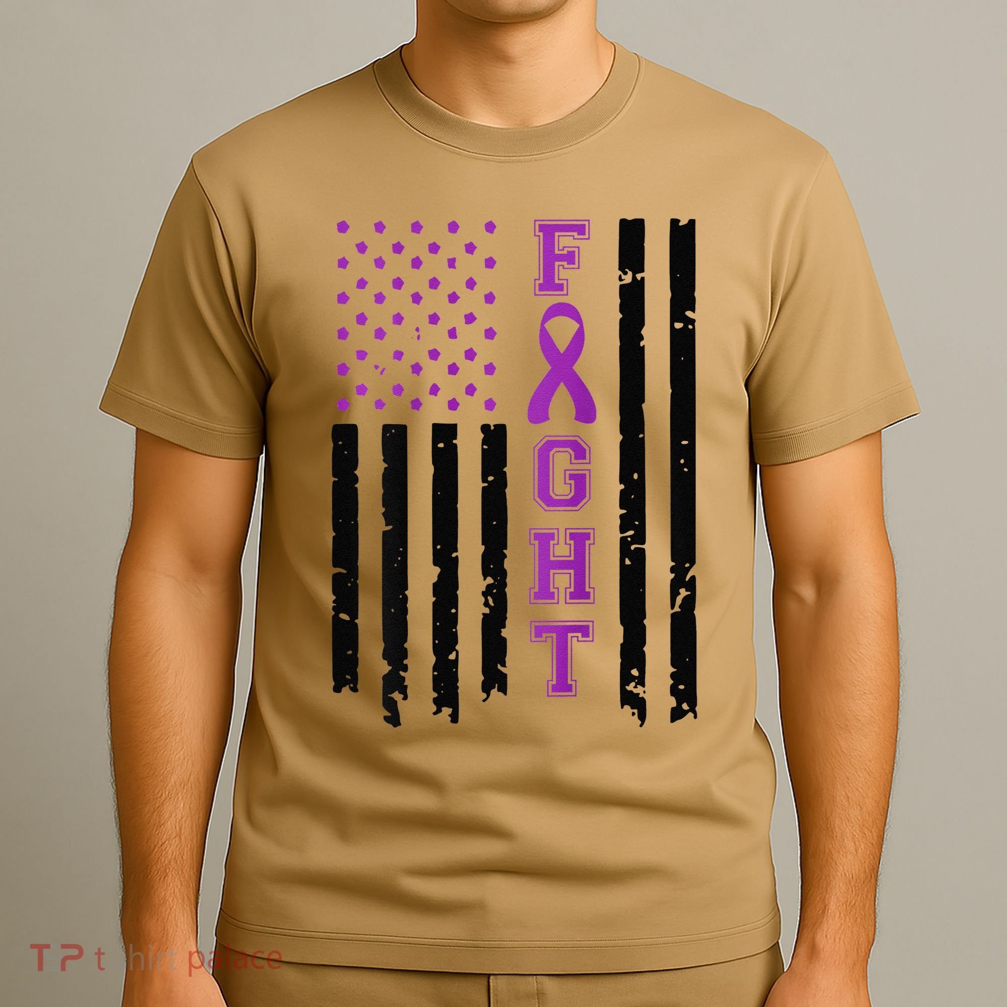 Domestic Violence Warrior Survivor Brave Purple Ribbon Shopp T-Shirt