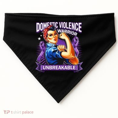 Domestic Violence Warrior Unbreakable Support Squad USA-Made Doggie Bandana