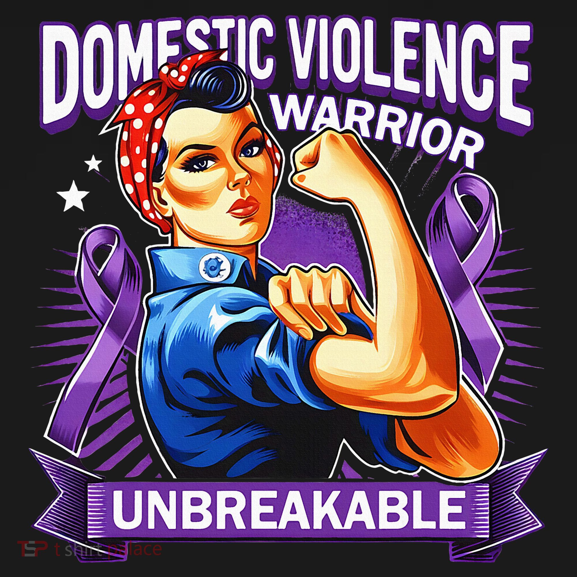 Domestic Violence Warrior Unbreakable Support Squad USA-Made Doggie Bandana