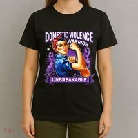 Domestic Violence Warrior Unbreakable Support Squad T-Shirt thumb 4