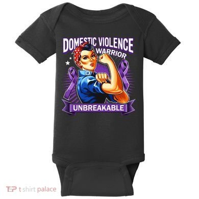 Domestic Violence Warrior Unbreakable Support Squad Baby Bodysuit