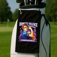 Domestic Violence Warrior Unbreakable Support Squad Golf Towel thumb 2