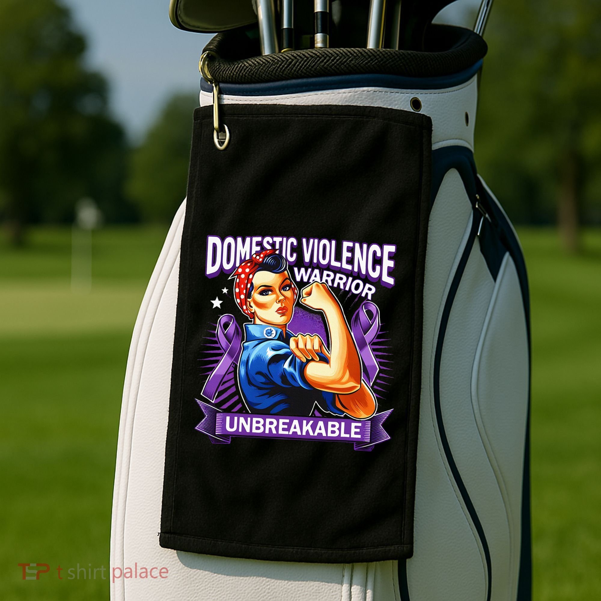 Domestic Violence Warrior Unbreakable Support Squad Golf Towel