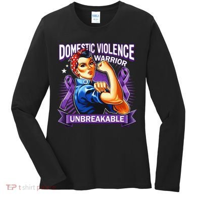Domestic Violence Warrior Unbreakable Support Squad Women's Long Sleeve Shirt