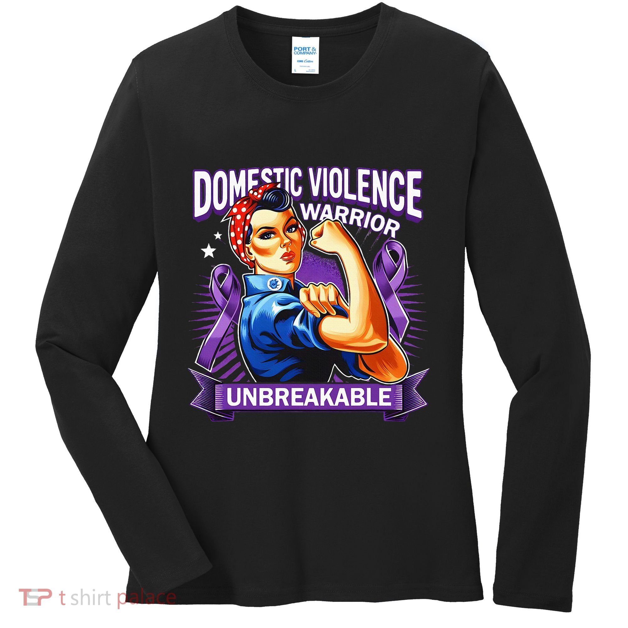 Domestic Violence Warrior Unbreakable Support Squad Women's Long Sleeve Shirt
