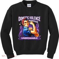 Domestic Violence Warrior Unbreakable Support Squad Kids Sweatshirt thumb 0