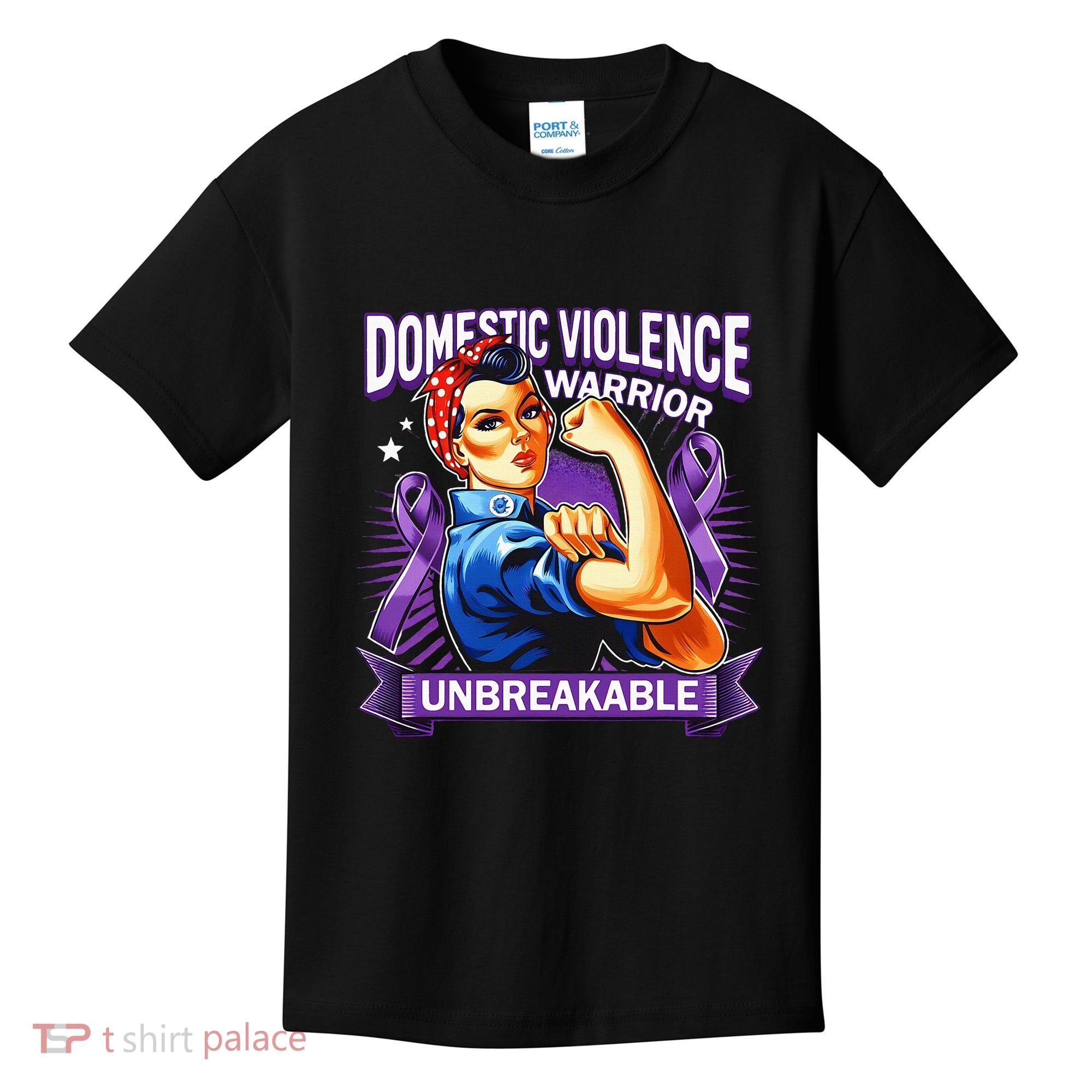 Domestic Violence Warrior Unbreakable Support Squad Kids T-Shirt