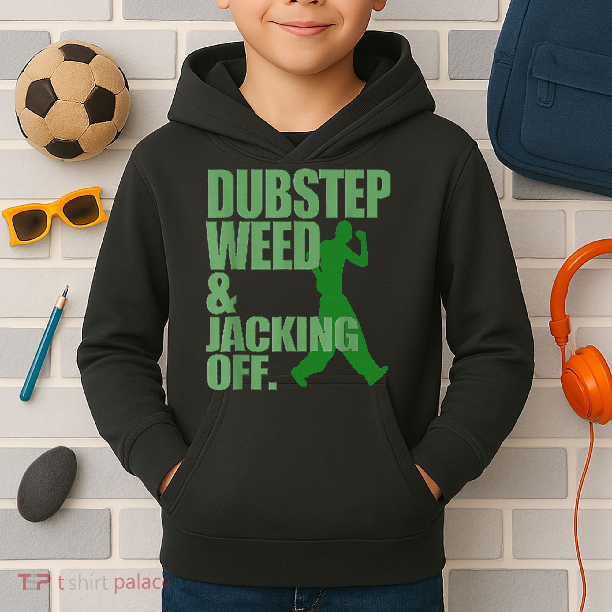 Dubstep Weed And Jacking Off Kids Hoodie
