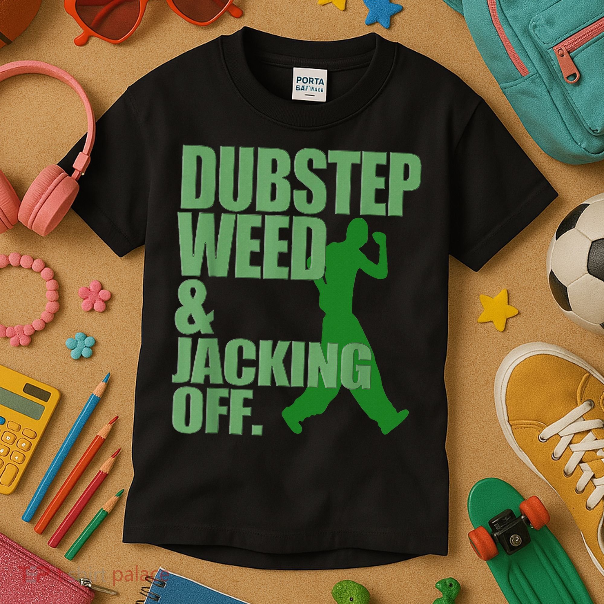 Dubstep Weed And Jacking Off Kids T-Shirt