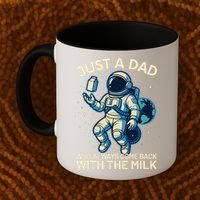 Dad Who Always Came Back With The Milk Star Astronaut Space Coffee Mug thumb 2