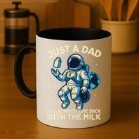 Dad Who Always Came Back With The Milk Star Astronaut Space Coffee Mug thumb 4