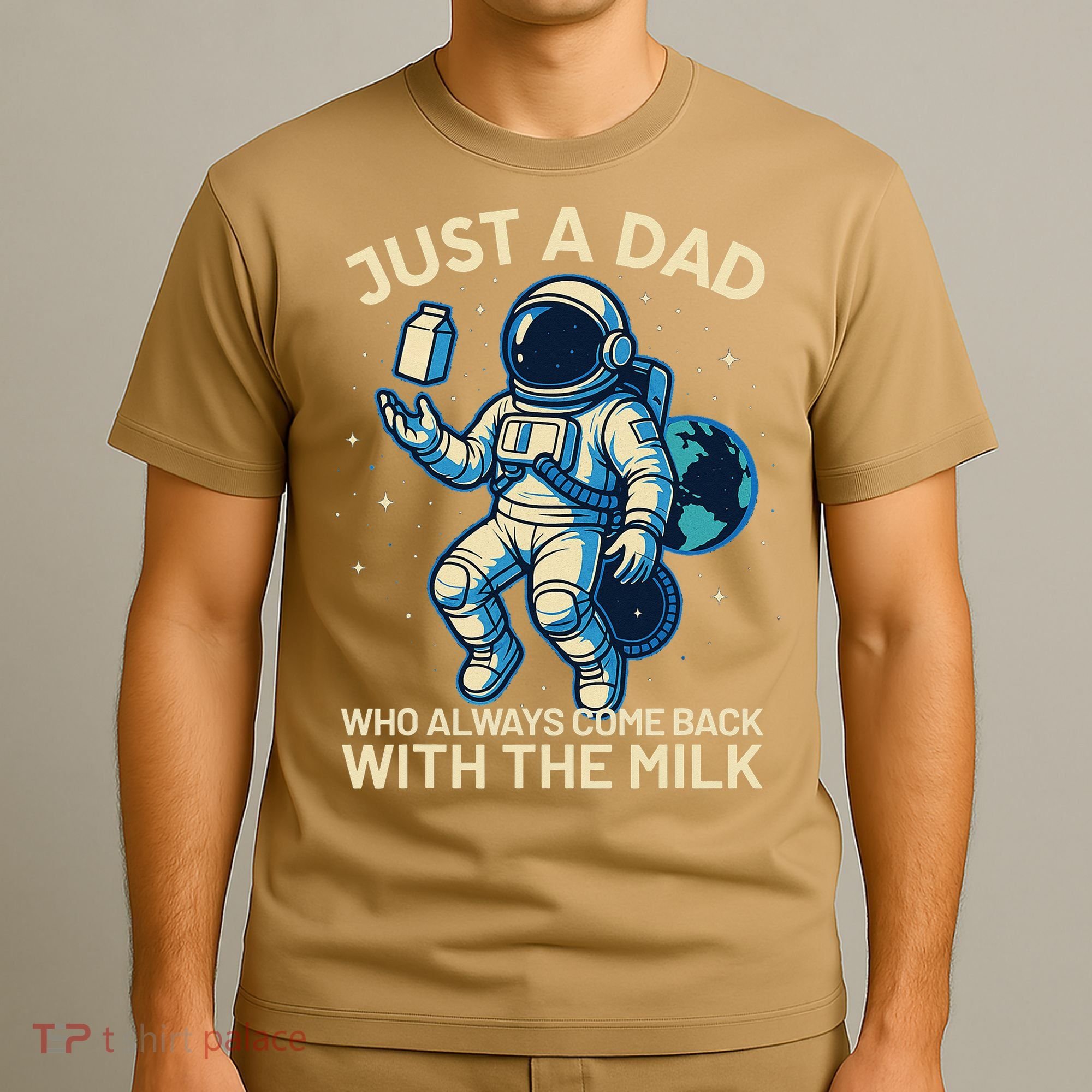 Dad Who Always Came Back With The Milk Star Astronaut Space T-Shirt