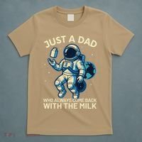 Dad Who Always Came Back With The Milk Star Astronaut Space T-Shirt thumb 5