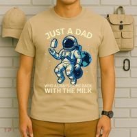 Dad Who Always Came Back With The Milk Star Astronaut Space T-Shirt thumb 6
