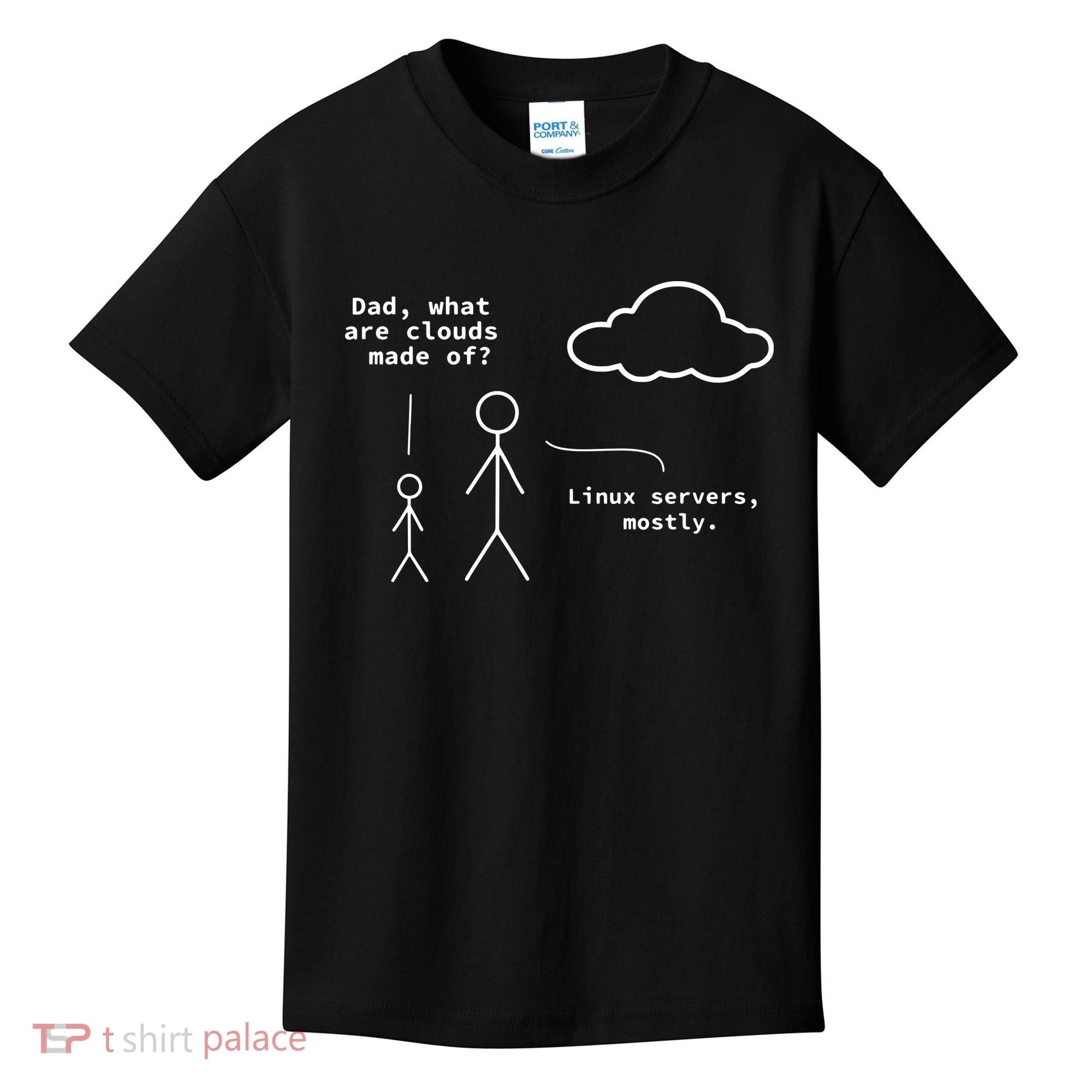 Dad What Are Clouds Made Of Debian Linux Programmer Kids T-Shirt