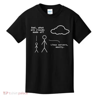 Dad What Are Clouds Made Of Debian Linux Programmer Kids T-Shirt