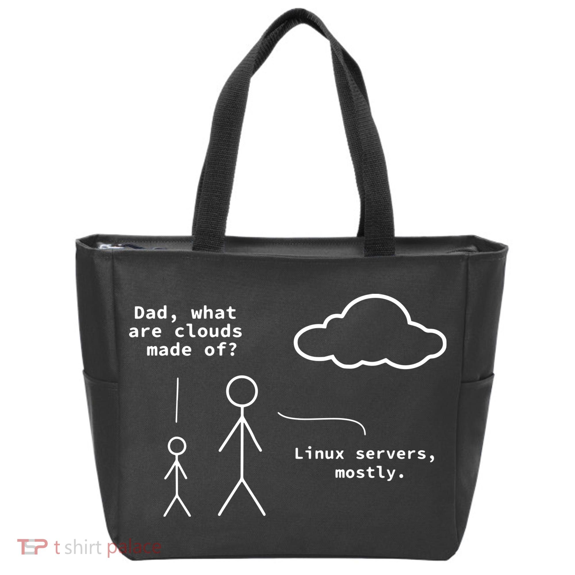 Dad What Are Clouds Made Of Debian Linux Programmer Tote Bag