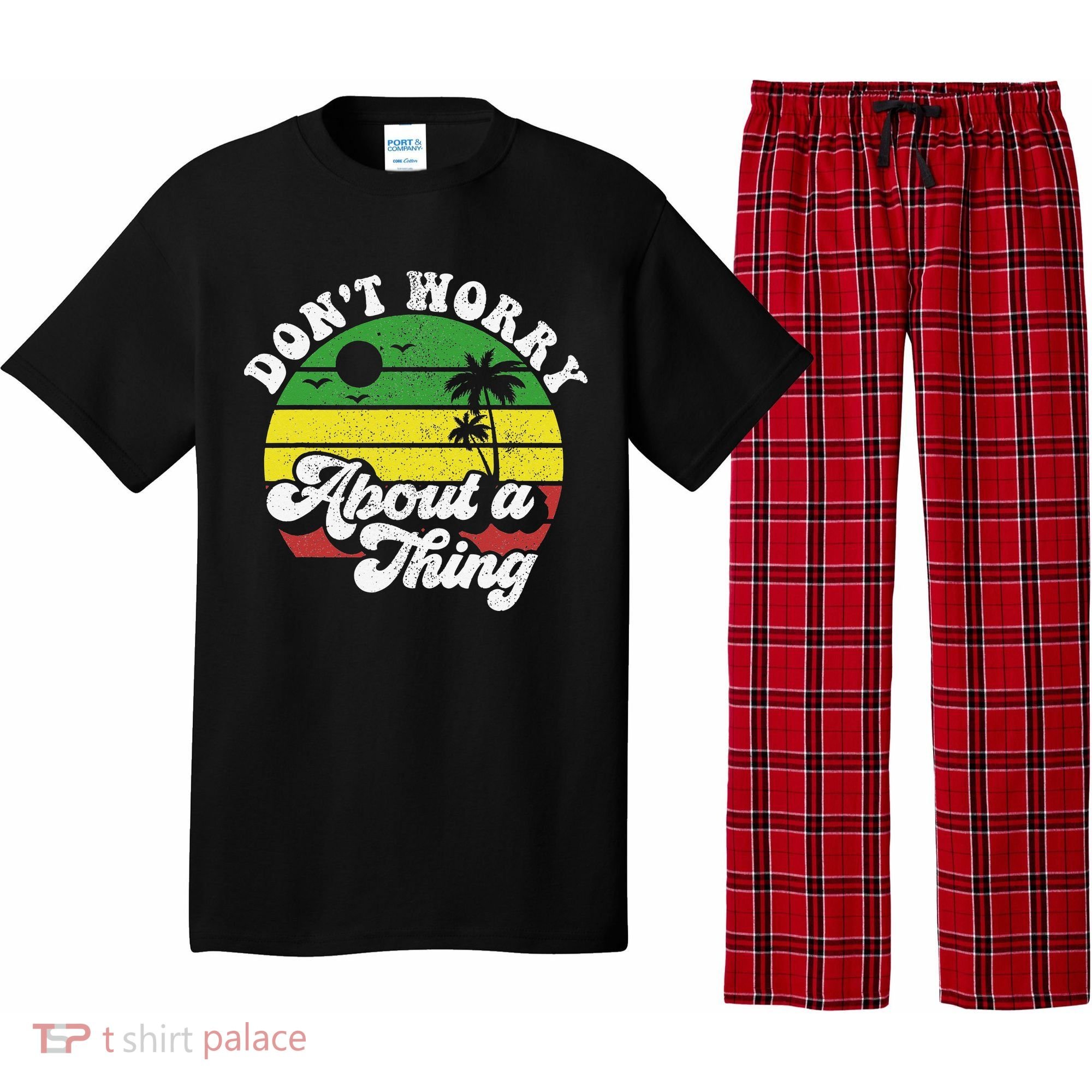 Dont Worry About A Thing Jamaica Rasta Reggae Jamaican Gift Pajama Set