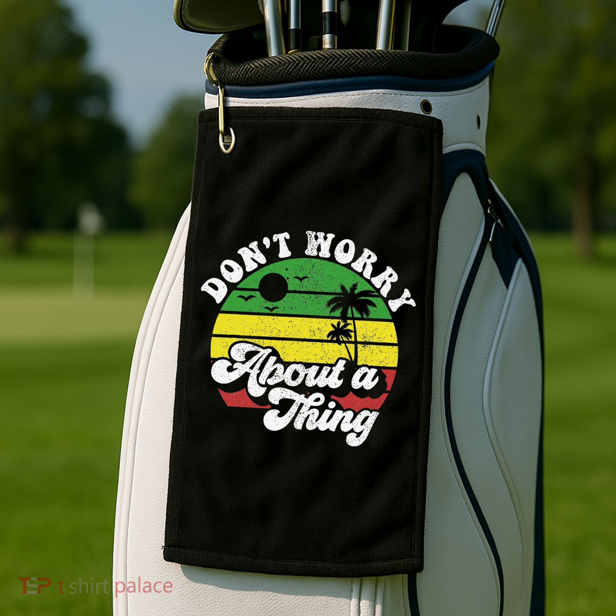 Dont Worry About A Thing Jamaica Rasta Reggae Jamaican Gift Golf Towel