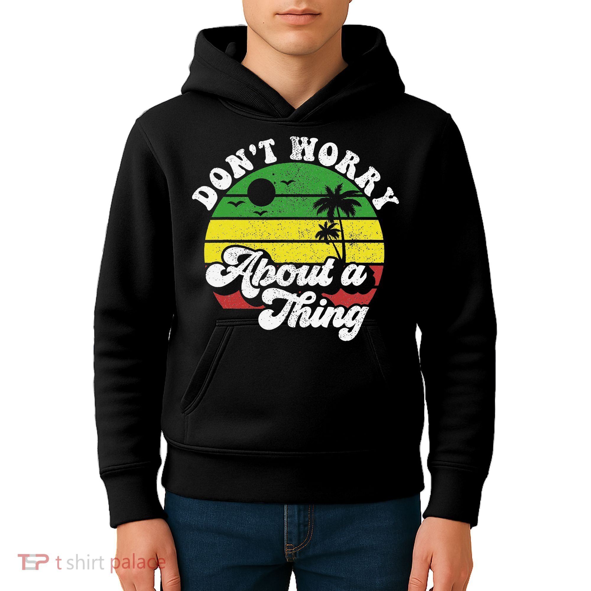 Dont Worry About A Thing Jamaica Rasta Reggae Jamaican Gift Kids Hoodie