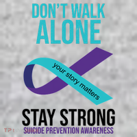 Don't Walk Alone Stay Strong Suicided Prevention Awareness Kids Sweatshirt thumb 2