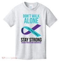 Don't Walk Alone Stay Strong Suicided Prevention Awareness Kids T-Shirt thumb 0