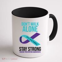 Don't Walk Alone Stay Strong Suicided Prevention Awareness Coffee Mug thumb 1