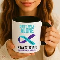 Don't Walk Alone Stay Strong Suicided Prevention Awareness Coffee Mug thumb 3